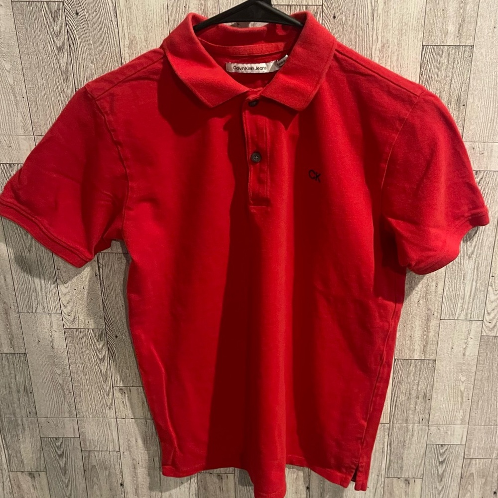 Boys CK polo shirts, red
